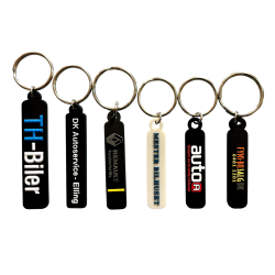 Silicone nglering med logo/tekst, der er forhjet og farvelagt