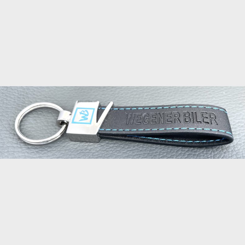 Lder/Metal nglering med logo/tekst p bde metalhovedet og lderet