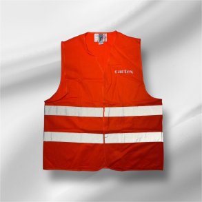 Sikkerhedsveste i orange med mulighed for eget navn og logo pfrt