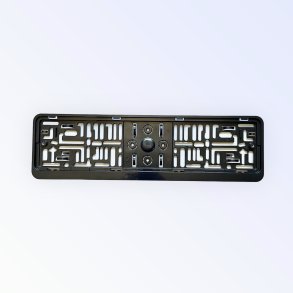 Nummerpladerammer i sort med din egen tekst og tryk 1-farvet tryk